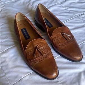 GIORGIO BRUTINI TAN LEATHER TASSEL LOAFERS